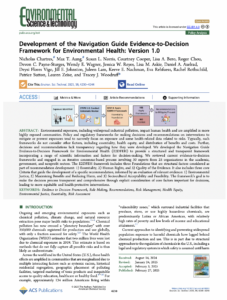 Development of the Navigation Guide Evidence-to-Decision Framework for Environmental Health: Version 1.0